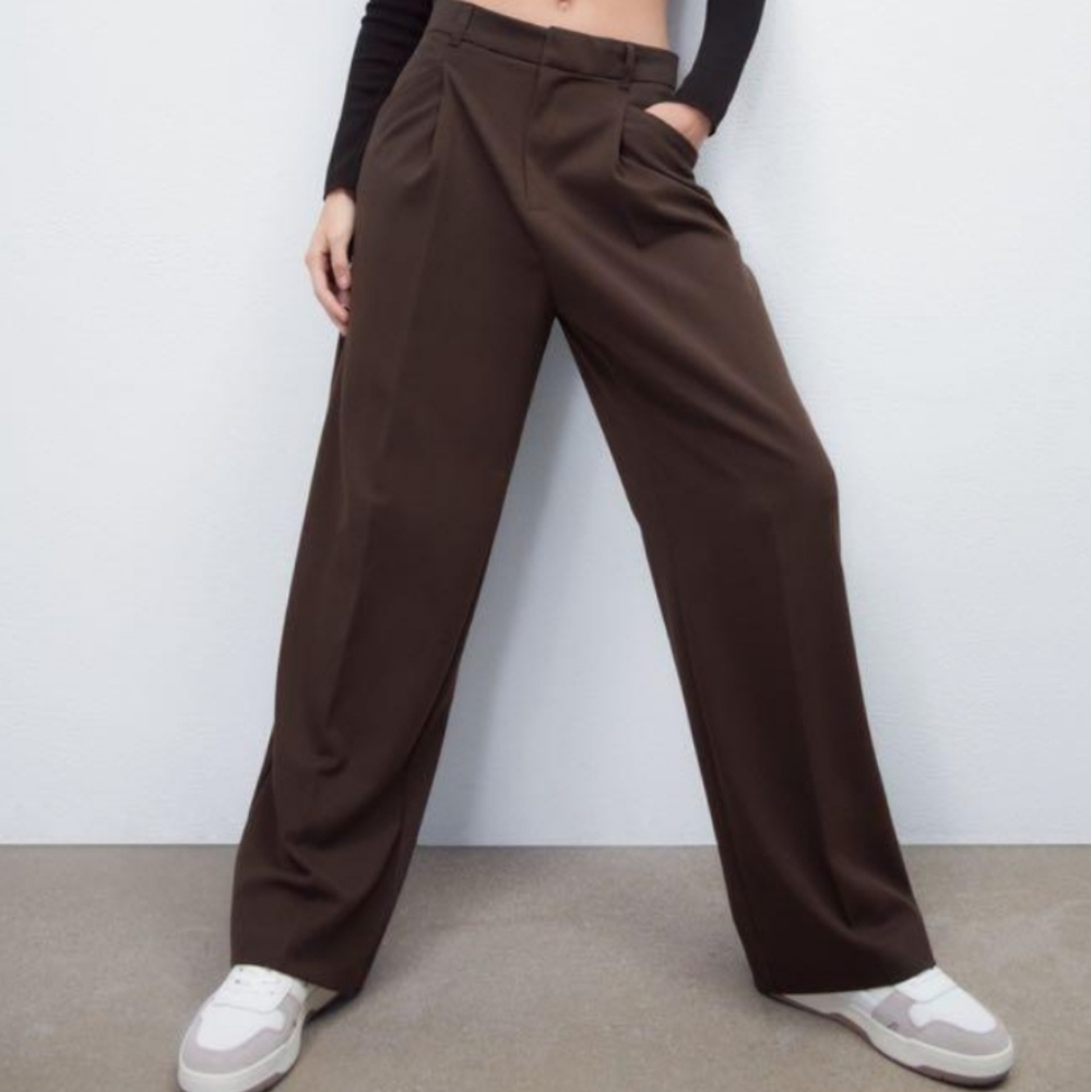 Zara Brown Wide Leg Pants